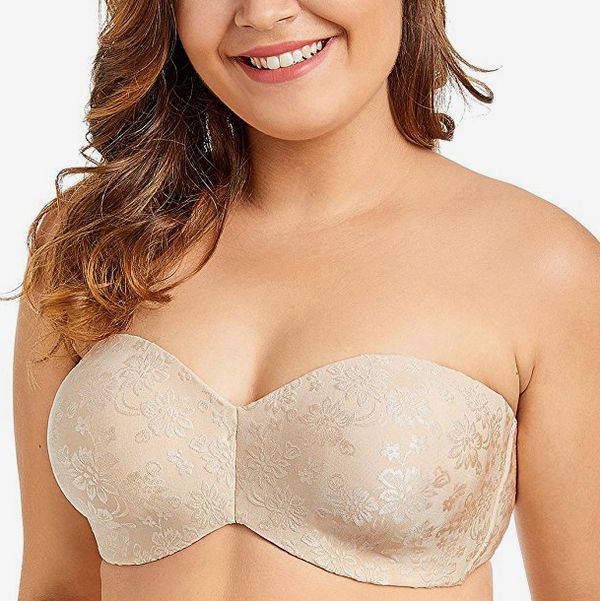 Strapless Convertible Full Coverage Supportive Removable Pads Bandeau Bras