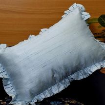 Hathkargaha Store Powder-Blue Dupioni Silk Pillow Cover