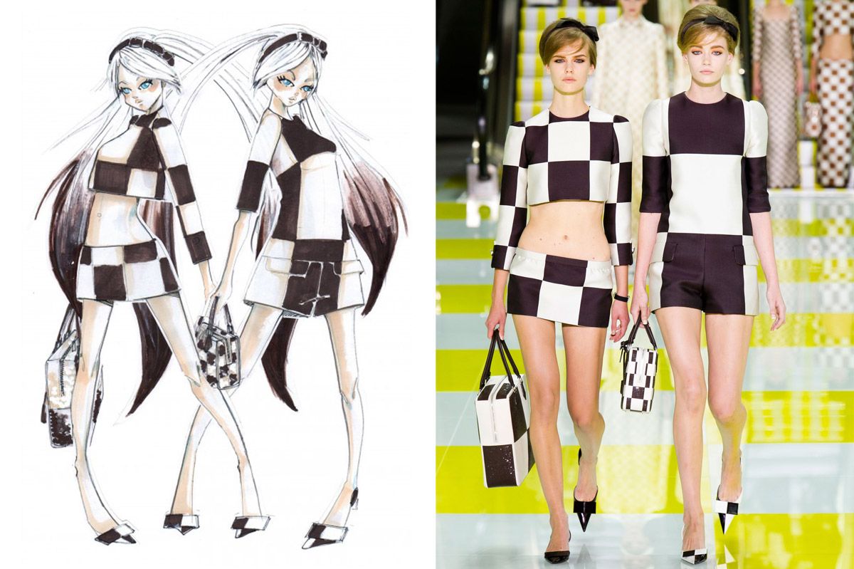 Anime / Hatsune Miku, Louis Vuitton and Marc Jacobs designed her  (holographic) dress