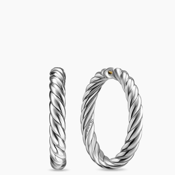 David Yurman Sculpted Cable Hoop Earrings