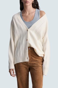Mango Longline Rib Cardigan