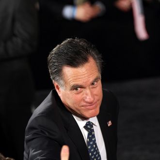 COLUMBIA, SC - JANUARY 21: Republican presidential candidate, former Massachusetts Gov. Mitt Romney greets supporters at his primary night rally January 21, 2012 in Columbia, South Carolina. Romney conceded defeat in the South Carolina primary to former Speaker of the House Newt Gingrich. (Photo by John Moore/Getty Images)