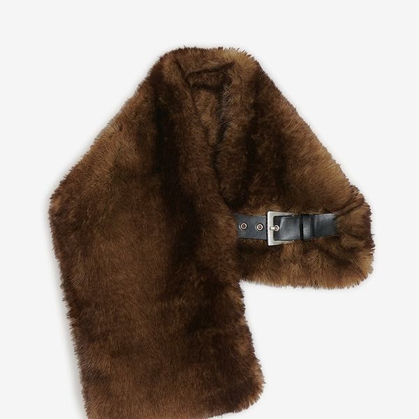 Apparis Rowen Faux-Mink Buckle Scarf