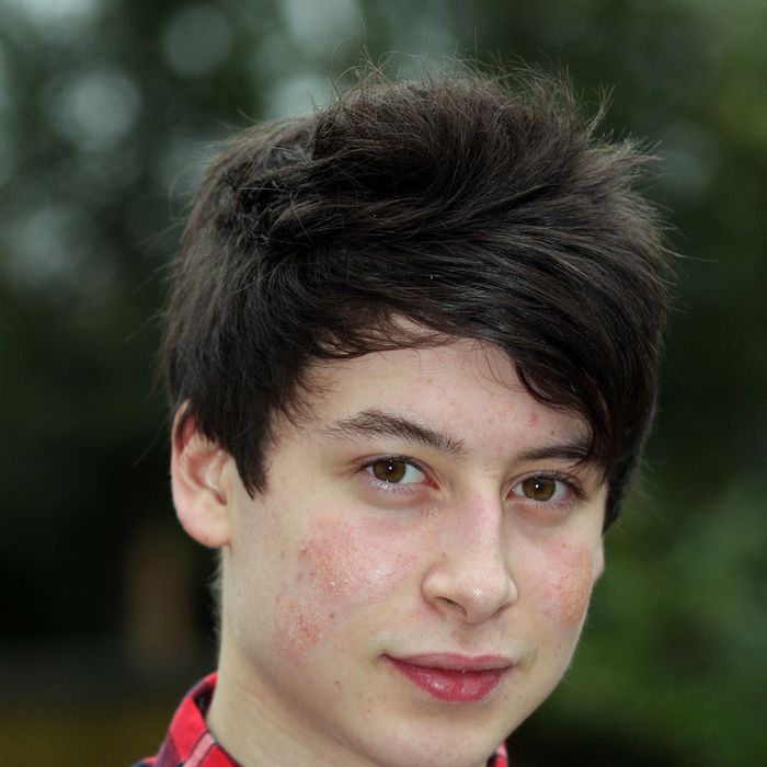 Sixteen-year-old app inventor Nick D'Aloisio at his home in South West London, January 2012. Nick has invented a new app called Summly which condenses long web pages using bullet points. 