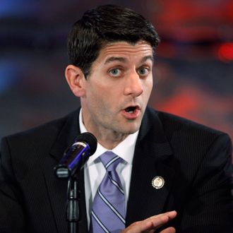 WASHINGTON, DC - JUNE 14: House Budget Committee Chairman Paul Ryan (R-WI) addresses The Committee for a Responsible Federal Budget's annual conference June 14, 2011 in Washington, DC. Earlier in the conference, Federal Reserve Chairman Ben Bernanke said that lawmakers need to increase the federal debt limit or risk economic damage. (Photo by Chip Somodevilla/Getty Images)