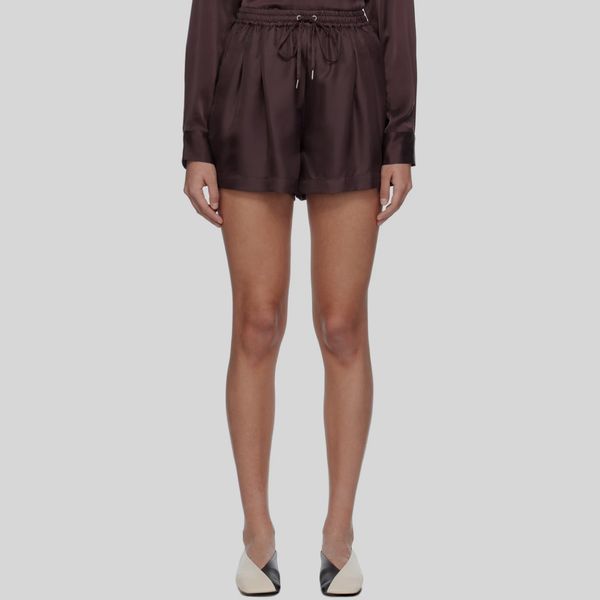 Silk Laundry Brown Slouch Shorts