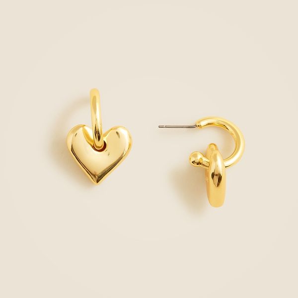J.Crew Heart Huggie Hoop Earrings