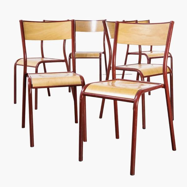 1970's French Mullca Stacking, Dining Chairs, Set of Six