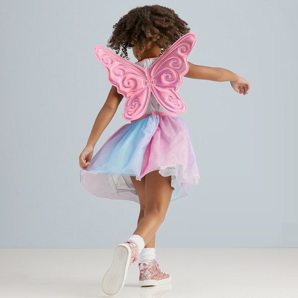 Colorful Butterfly Dress & Wings for Girls