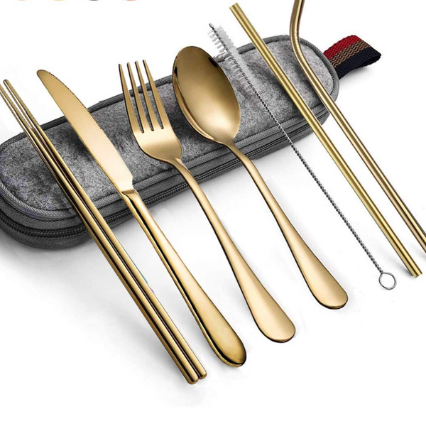 Hommaly Portable-Utensils Flatware 8-Piece Cutlery Set