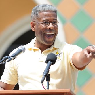 BOCA RATON, FL - APRIL 16: Congressman Allen West attends South Florida Tax Day Tea Party Rally on April 16, 2011 in Boca Raton, Florida. (Photo by Larry Marano/Getty Images) *** Local Caption *** Allen West