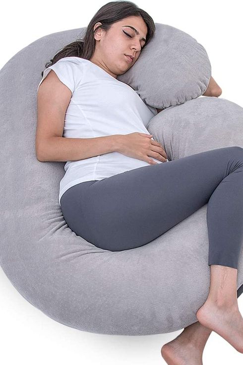 AirComfort Soft Touch Full Body Cuddle Pregnancy Pillow U Shape Nursing and Orthopedic Boomerang Pillow Arms Legs Belly and Back Support for Pregnant Women