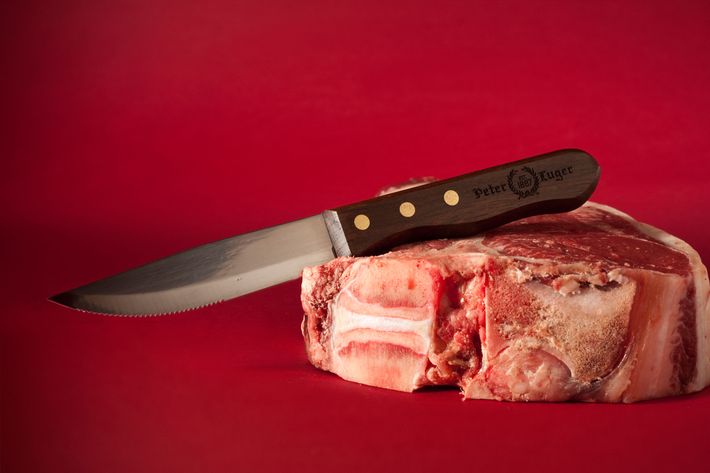 Peter Luger's traditional, branded knife (which is for sale on the restaurant's website).
