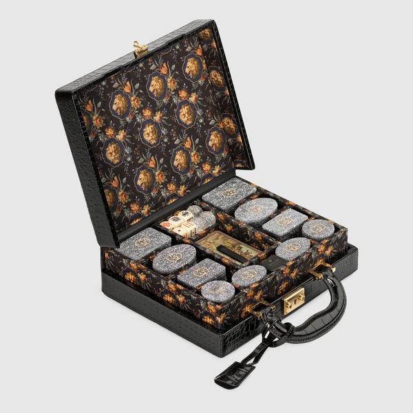 Gucci Decorative Poker set with crocodile case