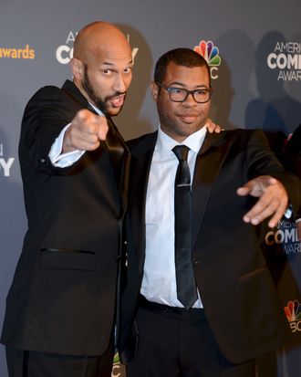 NEW YORK, UNITED STATES - APRIL 27: Comedian Keegan-Michael Key (L) and Jordan Peele attend 2014 American Comedy Awards at Hammerstein Ballroom in New York, United States on 26 April, 2014. (Photo by Cem Ozdel/Anadolu Agency/Getty Images)