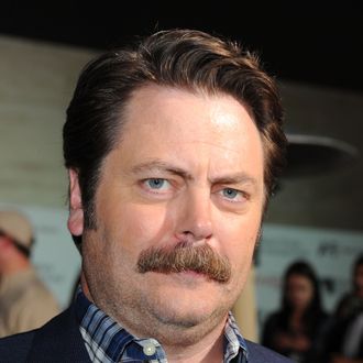 LOS ANGELES, CA - NOVEMBER 05: Actor Nick Offerman arrives at The Hollywood Reporter's Annual Next Generation Reception held at Milk Studios on November 5, 2011 in Los Angeles, California. (Photo by Alberto E. Rodriguez/Getty Images)