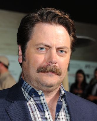 LOS ANGELES, CA - NOVEMBER 05: Actor Nick Offerman arrives at The Hollywood Reporter's Annual Next Generation Reception held at Milk Studios on November 5, 2011 in Los Angeles, California. (Photo by Alberto E. Rodriguez/Getty Images)