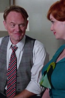 This is the face of victory. He got to punch Pete and kiss Joan, all in a matter of minutes!