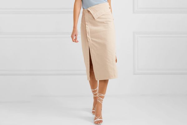 Jacquemus Fold Denim Midi Skirt