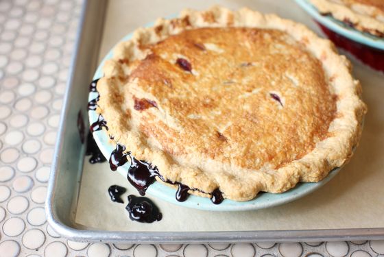 A wild blueberry pie.