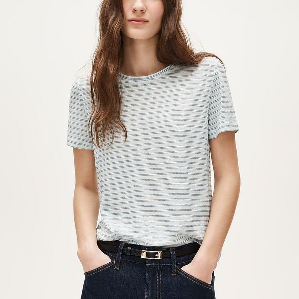 J.Crew New Relaxed Linen T-Shirt in Stripe
