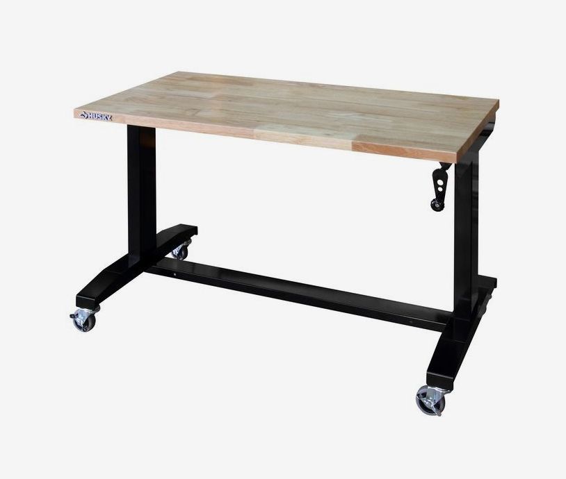 Husky Adjustable Height Work Table, Rolling Garage Work Table Dimensions