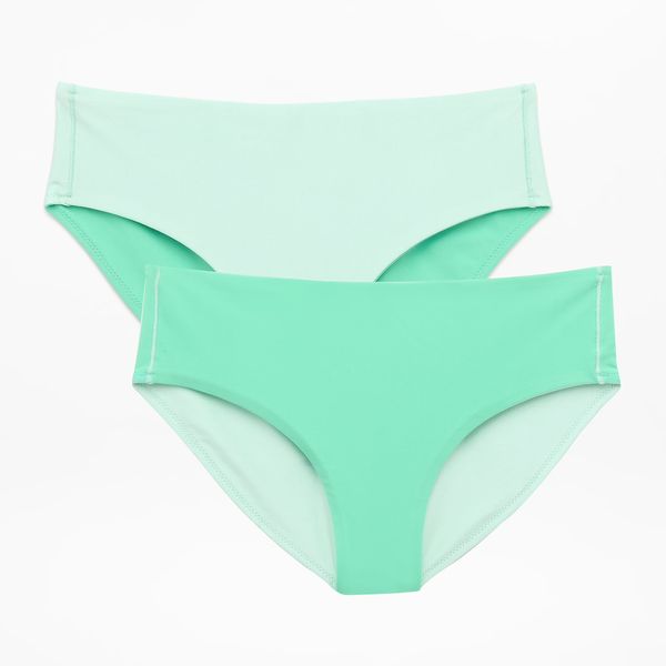 Athleta Girl Reversible Mid Rise Swim Bottom - Clover Shine/Palmetto