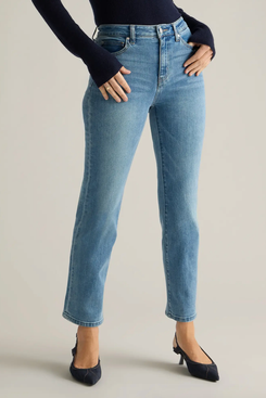 Quince Stretch High Rise Straight Jeans