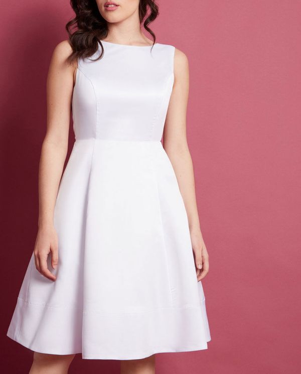 According to Etiquette Fit and Flare Dress in White
