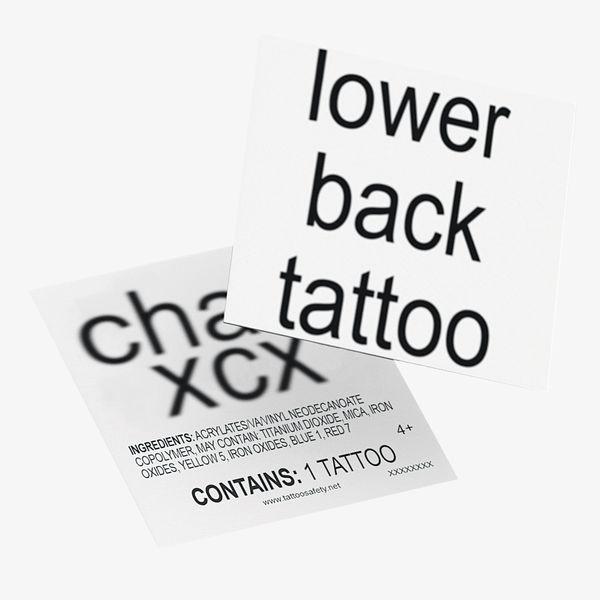 Charli XCX Guess (lower back tattoo)