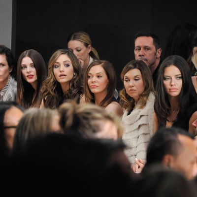 Second from left: Ashley Greene, Emmy Rossum, Rose McGowan.