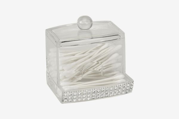 Laura Ashley Q-Tip Box in Pave Diamond Design