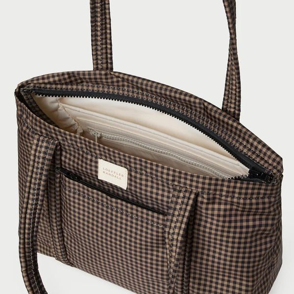 Loeffler Randall Lyla Brown/Black Check Essential Tote