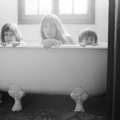 Jane Birkin with daughters Kate Barry and Charlotte Gainsbourg.