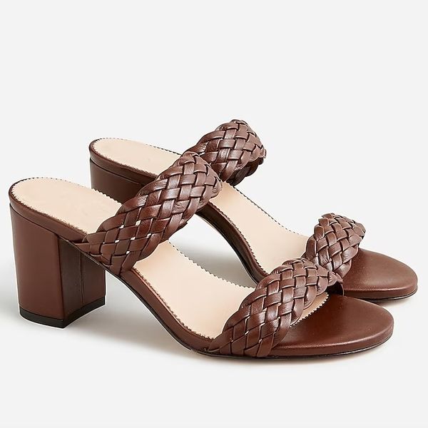 J.Crew Lucie Braided-Strap Sandals in Italian Leather