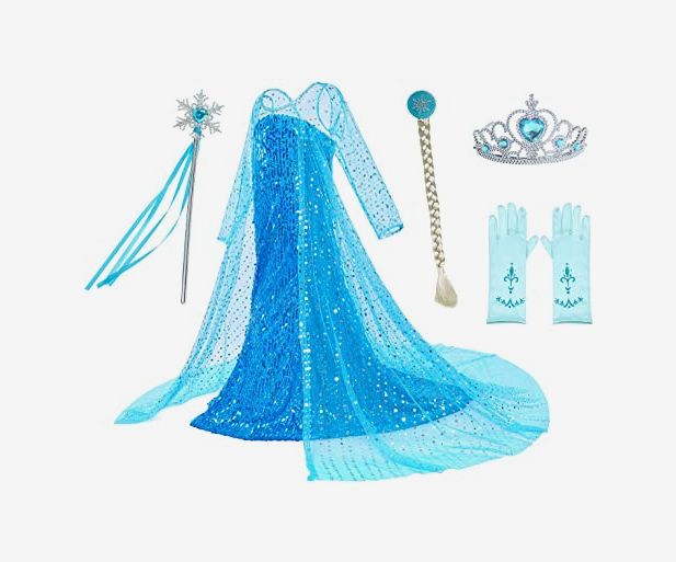 3,4,5,6,7,10 and 11 years Brand New Fancy Dress Up Elsa Princess Costume Part 