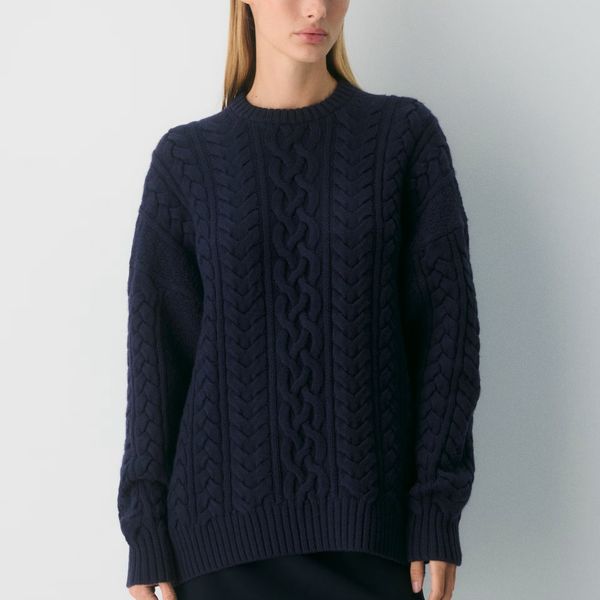Aritzia Heritage Knit Merino Wool Crew Sweater