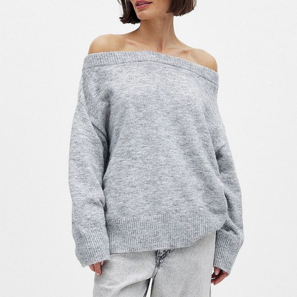 NA-KD Knitted Off Shoulder Sweater