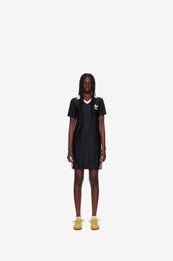 adidas Originals Black Adicolor 3-Stripes Pinstripe Minidress