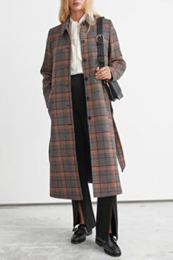 & Other Stories Checkered Wool Coat