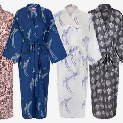 cotton kimono style dressing gown