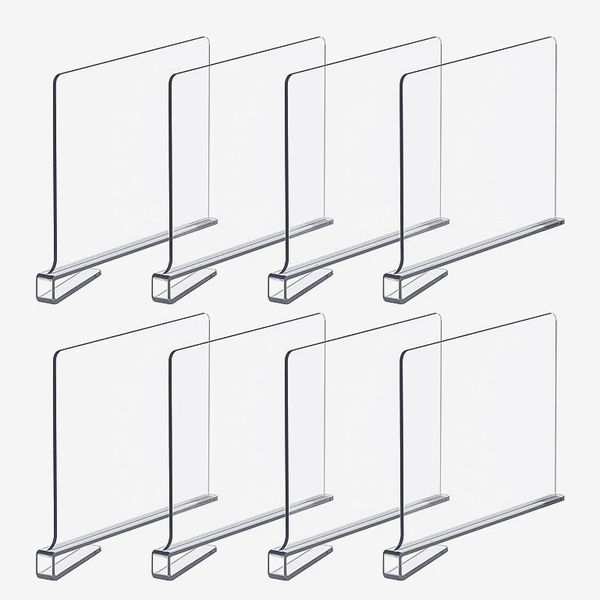 Acrylic Shelf Dividers, Set of 8