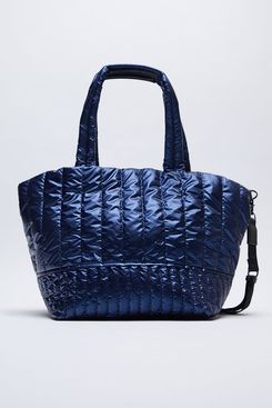 Zara Quilted Nylon Shopper