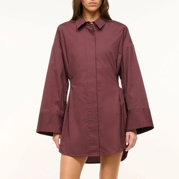 Staud Cindy Dress in Merlot