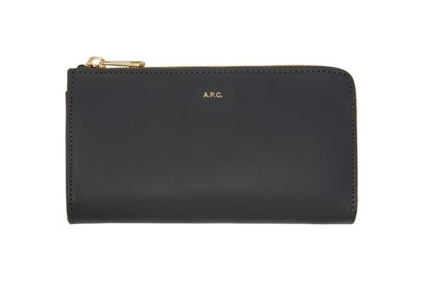 A.P.C. Grey Long Zip Wallet