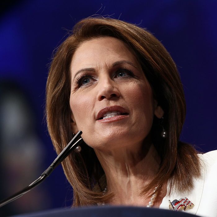 WASHINGTON, DC - FEBRUARY 09: Rep. Michele Bachmann (R-MN) addresses the the annual Conservative Political Action Conference (CPAC) February 9, 2012 in Washington, DC. Thousands of conservative activists are attending the annual gathering in the nation's capital. (Photo by Win McNamee/Getty Images)