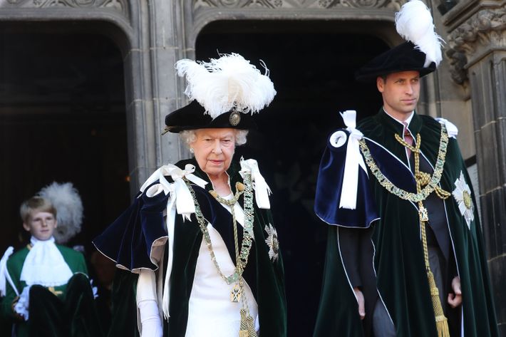 Queen Elizabeth and Prince William.