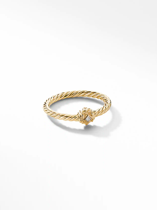Renaissance Station Ring in 18K Yellow Gold with Diamonds