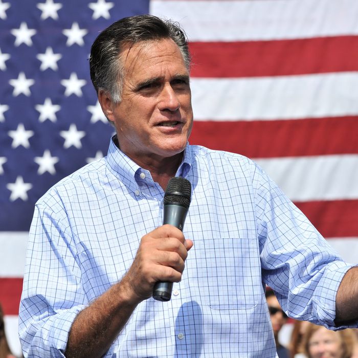 US Republican presidential candidate Mitt Romney speaks at a campaign rally in Fairfax, Virginia, on September 13, 2012.