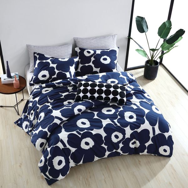 Marimekko Unikko Duvet Cover Set - Grey, Full/Queen